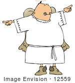 #12559 Male Angel Pointing Clipart