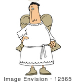 #12565 Male Angel With Hand On His Hip Clipart