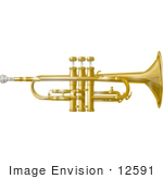#12591 Trumpet Clipart