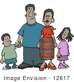 #12617 African American Family Clipart by DJArt