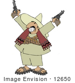 #12650 Male Mexican Bandito With Pistils Clipart
