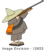 #12653 Male Bandito With A Rifle Clipart