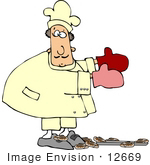 #12669 Chef After Dropping A Tray Of Cinnamon Rolls Clipart