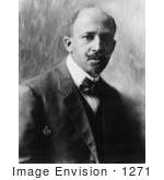 #1271 Black and White Photo of W.E.B. Du Bois, William Edward Burghardt Du Bois by JVPD