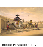#12722 Picture Of A Man On Horseback In A Bullfighting Stadium