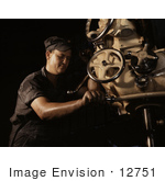 #12751 Picture Of A Mechanical Operator Working On Boiler Parts