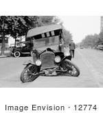 #12774 Picture of a Wrecked Automobile in 1922 by JVPD