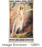 #12801 Picture Of Liberty With A Rainbow