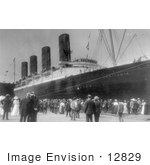 #12829 Picture of a Crowd Viewing the RMS Lusitania by JVPD