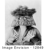 #12849 Picture of Marie Dressler Wearing a Lamp Shade on Her Head by JVPD
