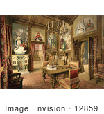 #12859 Picture Of The Dining Room In Neuschwanstein Castle