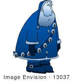 #13037 Blue And Sad Santa Claus Clipart