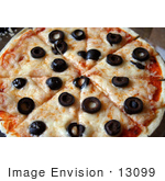 #13099 Photo Of A Cheese And Olive Tortilla Pizza