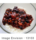 #13103 Picture Of Steaming Chili And Rice