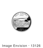 #13126 Picture Of The New River Gorge Bridge On The West Virginia State Quarter