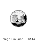 #13144 Picture Of A Cow Corn And Cheese On The Wisconsin State Quarter