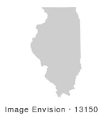 #13150 Picture Of A Map Of Illinois Of The United States Of America