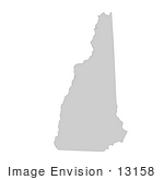 #13158 Picture Of A Map Of New Hampshire Of The United States Of America