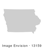 #13159 Picture Of A Map Of Iowa Of The United States Of America