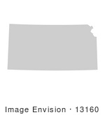 #13160 Picture Of A Map Of Kansas Of The United States Of America