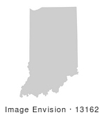 #13162 Picture Of A Map Of Indiana Of The United States Of America