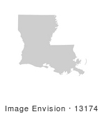 #13174 Picture Of A Map Of Louisiana Of The United States Of America