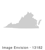 #13182 Picture Of A Map Of Virginia Of The United States Of America