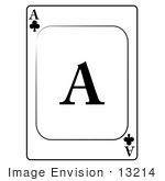 #13214 Ace Of Clubs Playing Card Clipart