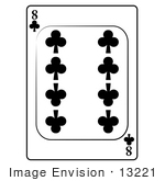 #13221 8 Of Clubs Playing Card Clipart