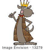 #13279 Dog Wearing A King’S Crown Clipart
