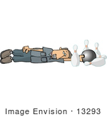 #13293 Clumsy Bowler Man Clipart