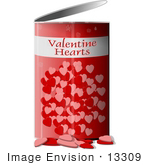 #13309 Tin Can Of Hearts Clipart