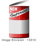 #13310 New And Improved Tin Can Clipart