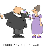 #13351 Caucasian Couple At A Party Clipart