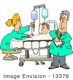 #13376 Nurse Assisting A Recovering Inpatient Doctor Taking Notes Clipart