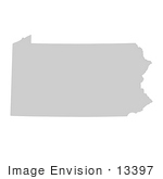 #13397 Picture Of A Map Of Pennsylvania Of The United States Of America