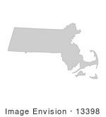 #13398 Picture Of A Map Of Massachusetts Of The United States Of America