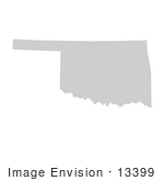 #13399 Picture Of A Map Of Oklahoma Of The United States Of America