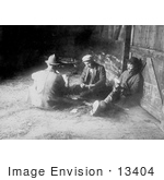 #13404 Picture of 3 Homeless Transient Men Playing Cards in a Boxcar by JVPD