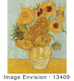 #13409 Picture of a Vase with Twelve Sunflowers by Vincent Van Gogh by JVPD