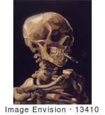 #13410 Picture Of Vincent Van Gogh’S Painting Of A Human Skeleton Smoking A Cigarette