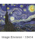 #13414 Picture Of The Starry Night C 1889 By Vincent Van Gogh
