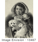 #13467 Picture Of An African American Girl With A Dog