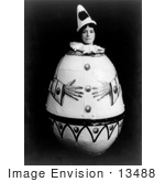 #13488 Picture of a Woman Entertainer in a Wooden Egg Costume by JVPD