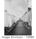 #13585 Picture Of Mummies In Gowns Lining A Hallway