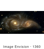 #1360 Stock Photo Of Two Spiral Galaxies In Space
