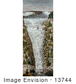 #13744 Picture Of Jean Francois Gravelet-Blondin On The Tightrope At Niagara