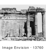 #13760 Picture of Broken Columns, Temple of Jupiter, Heliopolis, Baalbek, Lebanon by JVPD