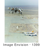 #1399 Photo Of A Lunar Landing Research Vehicle In Flight Above Airport Runways