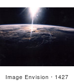 #1427 Photo Of Sunlight Over Earth As Seen By Sts-29 Crew 3/18/1989